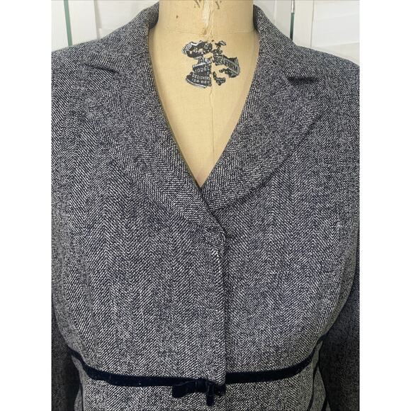 Studio 1 Women’s Sz 12 Suit Blazer Jacket Classy Career Fitted Velvet Trim - Picture 2 of 10